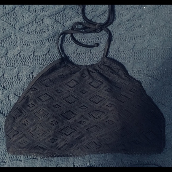 ROXY BLACK HALTER SWIM TOP - Picture 1 of 4